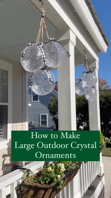 Outdoor Christmas Ornaments Diy, Diy Large Outdoor Ornaments, Diy Large Christmas Ornaments Outdoor, Dollar Tree Big Ornaments, Dollar Tree Oversized Ornaments, Oversized Outdoor Christmas Ornaments, Lsrge Plastic Christmas Ornaments For Outside, Outdoor Ornaments, Oversized Ornaments