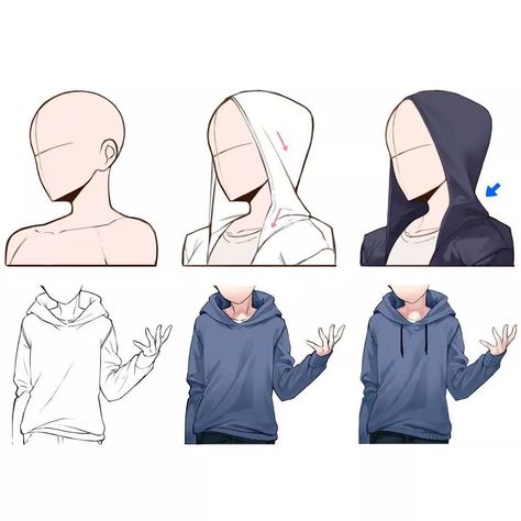 Draw A Hoodie, Procreate Free Brushes, Shadow Drawing, Tutorial Drawing, Free Brushes, Drawing Body Poses, Procreate Tutorial, Drawing Anime Clothes, Model Drawing