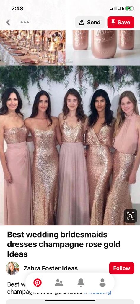 Gold Maid Of Honor Dress, Teenage Bridesmaid Dresses, Brides Mate Dress, Rose Gold Sequin Bridesmaid Dress, Brides Mate, Dollar Tree Wedding, Champagne Bridesmaid Dresses, Sequin Bridesmaid, Sequin Bridesmaid Dresses