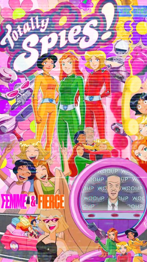 Totally Spies Wallpaper, Throwback Cartoons, Spies Outfits, Clover Totally Spies, Cute Backrounds, Tiktok Wallpaper, Spy Outfit, Spy Girl, Sailor Moon Wallpaper