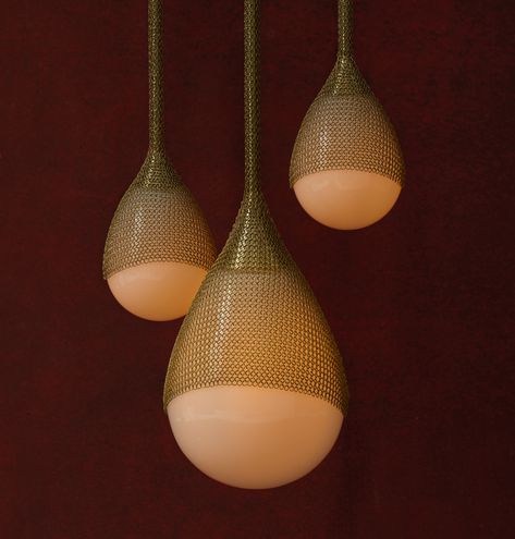 Lighting - Konekt Cool Light Fixtures, Minimal Pendant, Blown Glass Pendant, Lighting Inspiration, Metal Mesh, Small Pendant, Satin Brass, Ceiling Fixtures, Interior Lighting