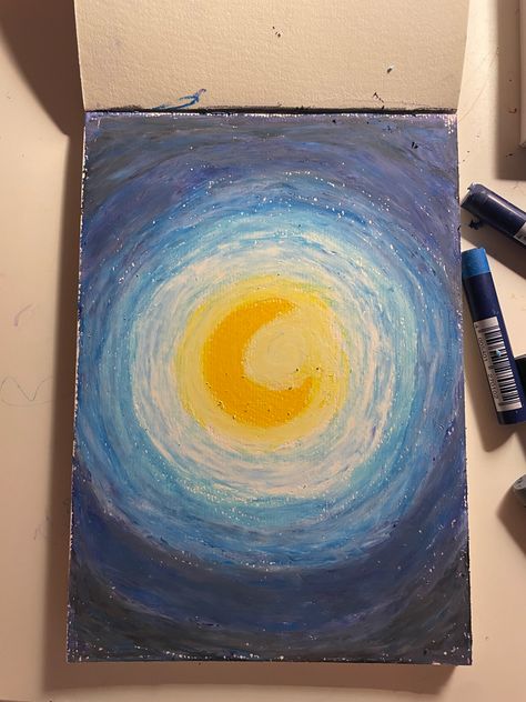 Cute Art Easy Painting, Oil Pastel Drawing Idea, Oil Pastel Journal, Soft Pastel Art Ideas Easy, Gel Crayons Art Ideas, Oil Pastel Art Ideas Easy, Value Art Projects Elementary, Oil Pastels Drawings Easy, Impressionism Art Easy Oil Pastel