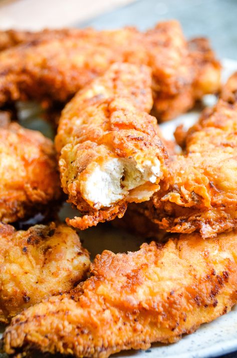 Hand Breaded Chicken Tenders, Crispy Chicken Tenders Recipes, Pan Fried Chicken Tenders, Fried Breaded Chicken, Teriyaki Chicken Skewers, Best Survival Food, Happy Habits, Breaded Chicken Tenders, Crispy Chicken Tenders