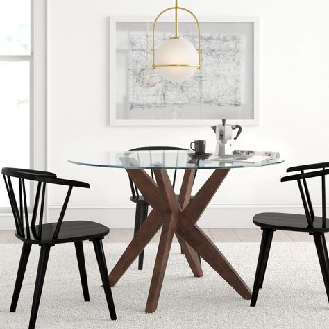 Pedestal Dining Table Wood, Wood Base Dining Table, Walnut Table Top, Glass Round Dining Table, Dining Table Wood, Round Dining Table Sets, Mid Century Table, Walnut Dining Table, Walnut Table