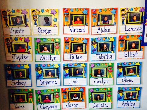 Name cards- display each child by name and picture to use for daily attendance and signing in and out of the classroom Classroom Name Display, Name Display For Classroom, Cards Display, Childcare Center, Child Care, Diy Crafts For Gifts, Name Design, Display Cards, Name Cards