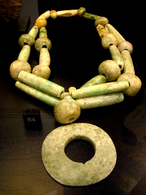 "Jade necklace" (250-800 AD) - from Mexico, Maya culture -… | Flickr Temporary Exhibition, Jade Necklace, Naples, Jade, Bowl, Beads, Collar, The World, Art