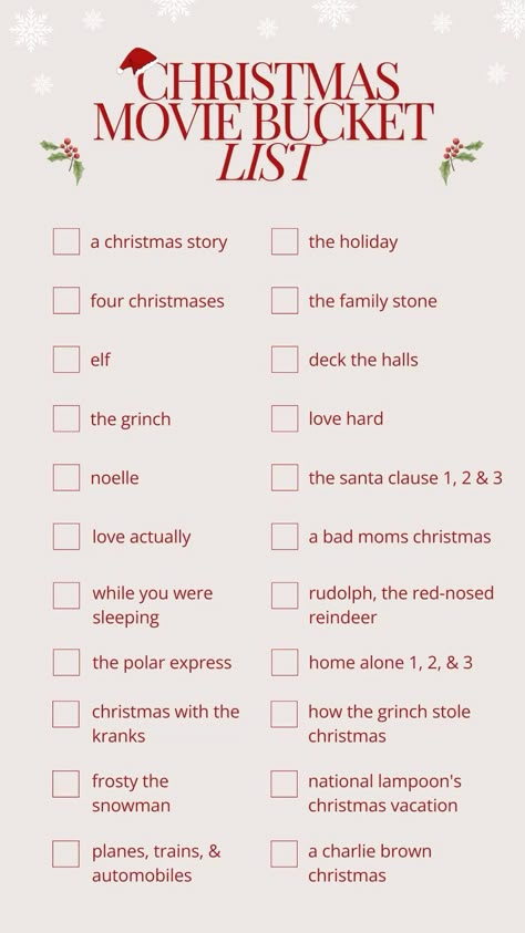 Christmas Movies Bucket List, Christmas Sleepover Ideas List, Christmas Movie List 2024, Christmas Movie Marathon List, Christmas Movie Watch List, Christmas Todo List, Christmas Movie Bucket List, Xmas Movies List, Christmas Bucket List Aesthetic