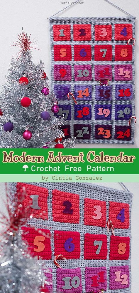 Knitted Advent Calendar Free Pattern, Advent Calendar Knitting Pattern, Advent Crochet Patterns, Free Crochet Advent Calendar Pattern, Crocheted Advent Calendar, Knitted Advent Calendar, Crochet Christmas Advent Calendar, Crochet Advent Calendar Free Pattern, Capricorn Crochet