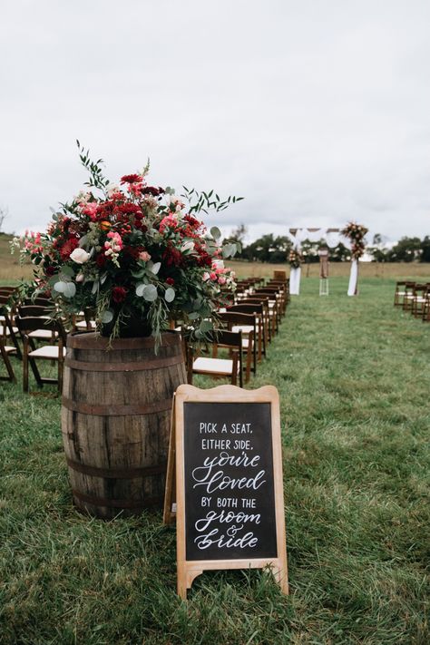 Lacey and Chris made their guests feel like family, encouraging guests to choose a seat, not a side. Venue: Meadowbrook Farm in White Pine, Tennessee Photographer: Jayna Biery Photo Calligrapher: Elms Lettering Pick A Seat Sign, Pick A Seat Not A Side, Pick A Seat, Valentine Wedding, Whimsical Wedding, Wedding Seating, Wedding Signage, Backyard Wedding, Future Husband