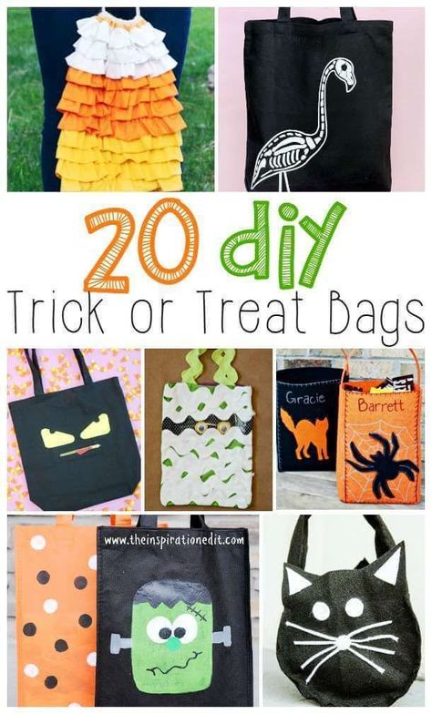 Trick Or Treat Bags Diy, Trick Or Treat Bag Ideas, Diy Trick Or Treat Bags, Treat Bag Ideas, Paper Bag Crafts, October Crafts, Easy Craft Ideas, Bags Diy, Trick Or Treat Bags