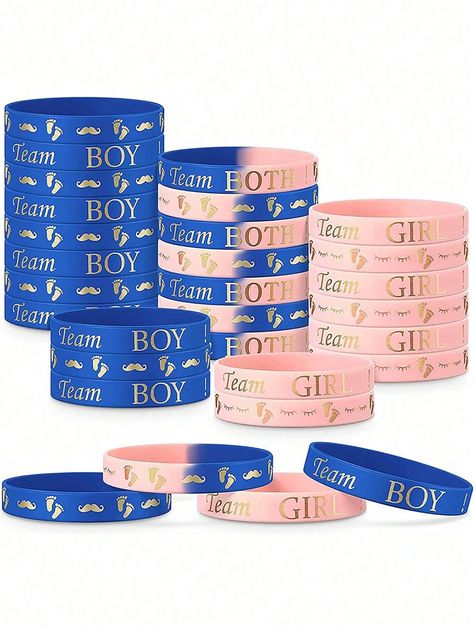 15pcs Gender Reveal Bracelets, Team Boy Silicone Wristbands Team Girl Gender Reveal Party Bracelets Team Both Rubber Wristband For Baby Shower Gender Reveal Party Favor Supplies Multicolor    PMMA     Baby Supplies, size features are:Bust: ,Length: ,Sleeve Length: Party Bracelets, Gender Reveal Party Favors, Disposable Mascara Wands, Girl Gender Reveal, Baby Gender Reveal Party, Family Decor, Baby Gender Reveal, Baby Supplies, Party Poster