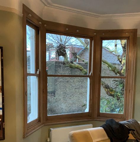 Wood Bay Window, Wooden Shutters Bay Window, Cokoured Sash Windows, Triple Glazed Windows, Living Room Boho Chic, Double Glazed Sash Windows, Wooden Sash Windows, Gray Living Room Design, Sash Window