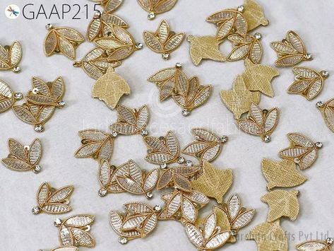 Buy 50 Tiny Handmade Applique Gota Patti Zari Flower Motif Crafting Decoration Traditional Applique Floral Pattern Motif Design Bridal Headband Online in India - Etsy Handmade Applique, Applique Flower, Gota Patti Work, Wedding Skirt, Pattern Motif, Denim Patches, Flower Motif, Motif Design, Bridal Headband