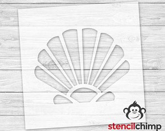 Seashell Stencil, Ocean Stencil, Nautical Nursery Theme, Shell Stencil, Turtle Stencil, Ocean Themed Art, Nautical Theme Nursery, Beach Stencils, Nautical Stencils