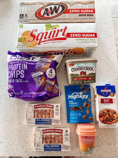 Follow @keepinupwiththeketo on Instagram for healthy grocery hauls, food ideas, recipes, and my journey to weightloss #healthy #healthyfood #healthylifestyle #grocery #haul #lowcarb #lowcarbdiet #keto #ketodiet #ketorecipeseasy Keto Grocery Haul, Low Carb Grocery, Protein Chips, Grapefruit Soda, Grocery Haul, Healthy Groceries, Keto Recipes Easy, Root Beer, Low Carb Diet