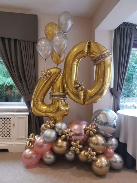 40th Birthday Balloon Bouquet, 40 Balloon Bouquet, 40th Birthday Themes, 40th Party Ideas, 40th Birthday Balloons, Balloon Bouquet Delivery, Birthday Balloon Bouquet, 50th Birthday Balloons, 40th Bday Ideas