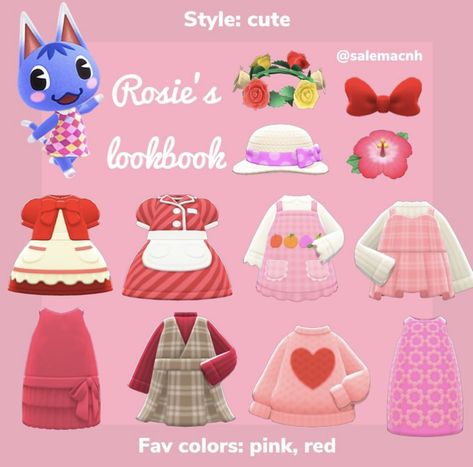 Acnh Rosie, Ac Villager, Rosie Animal Crossing, Acnh Guide, Acnh Idea, Acnh Villagers, Animal Crossing Amiibo Cards, Animal Crossing Guide, Acnh Designs