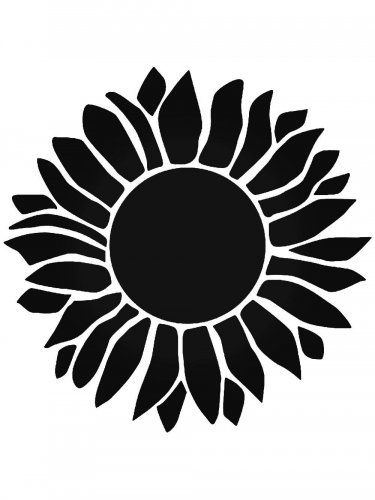 Free printable Sunflower stencils and templates Vinyl Flowers, Sunflower Stencil, Leaf Stencil, Pumpkin Carvings Stencils, Stencil Templates, Flower Stencil, Petal Flower, Silhouette Stencil, Stencil Patterns