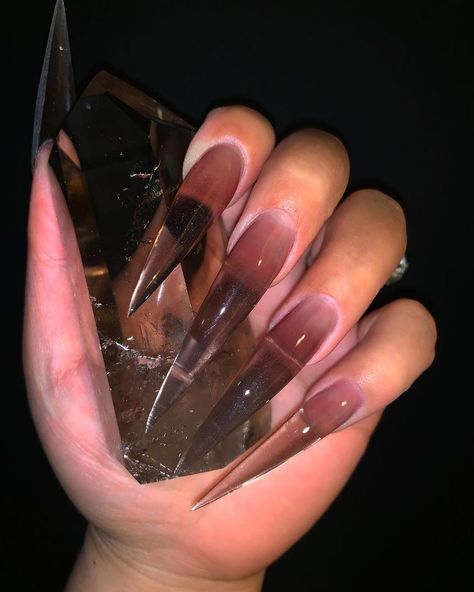 Jelly Stilleto Nails, Jelly Stiletto Nails, Edgy Nails, Exotic Nails, Jelly Nails, Dream Nails, Fire Nails, Pretty Acrylic Nails, Dope Nails