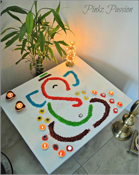 Diwali Décor, Diwali home décor, Diwali Inspiration, easy rangoli design, Ganesha rangoli, Rangoli, Rangoli Designs, rangoli with mirrors, rice rangoli design Rice Rangoli, Diwali Inspiration, Backdrop Simple, Ganesha Rangoli, Designs Rangoli, Easy Rangoli Design, Ganesh Chaturthi Decoration, Diwali Decorations At Home, Diy Diwali Decorations