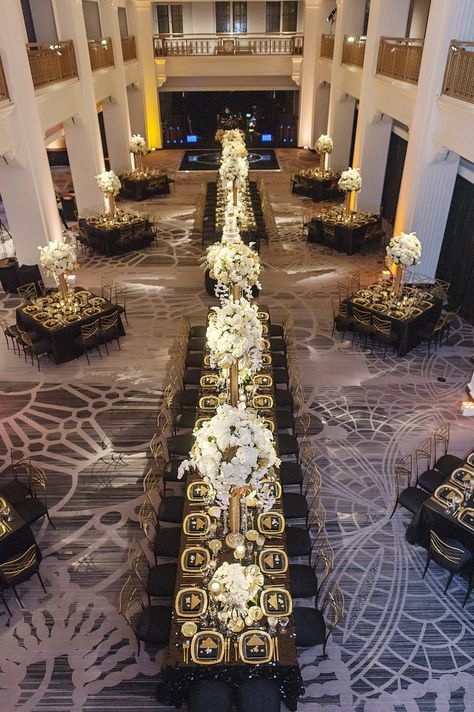 Black Gold Wedding Theme, Gold Ivory Wedding, Ivory Decor, Wedding Dress Separates, Diy Wedding Table, Black Gold Wedding, Cincinnati Wedding, Wedding Reception Flowers, Gold Wedding Theme