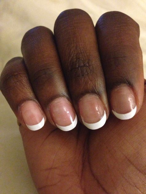 #shorties #french manicure #busyblifestyle Round French Manicure, French Manicures, Short French, Beauty Inspo, Fancy Nails, French Tip Nails, French Manicure, Hair Skin, How To Do Nails