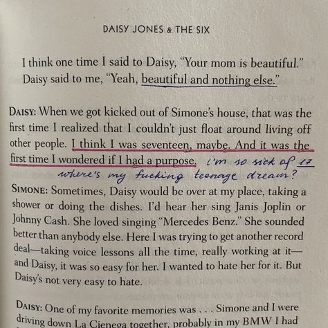 Daisy Jones Annotations, Daisy Jones And The Six Annotations, Quotes From Daisy Jones, Daisy Jones And The Six Quotes, Daisy Jones And The Six Aesthetic Quotes, Daisy Jones, Daisy Jones And The Six Book Quotes, Daisy Jones And The Six, Daisy Jones And The Six Book Annotations