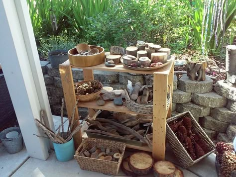 Loose Parts Play Outdoor, Loose Parts Ideas, Forest Yard, Outdoor Kindergarten, Loose Part, Natural Classroom, Preschool Playground, Curiosity Approach, Invitations To Play