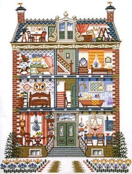 Cross Stitch Dollhouses: November 2012 Stitch Doll, Cross Stitch House, Cross Stitch Landscape, Hand Embroidery Projects, Cross Stitch Samplers, Cross Stitch Fabric, Counted Cross Stitch Kits, A Cross, Cross Stitch Chart