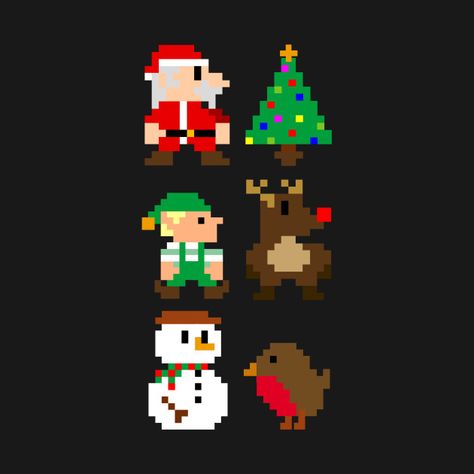 8 Bit Christmas, Christmas Cubicle, Christmas Pixel, 2025 Christmas, Scene Setters, Elf T Shirt, Pixel Characters, Pixel Art Games, 8 Bits