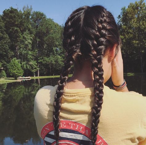 Braid Pigtails, French Braid Pigtails, Braided Hair Styles, Side Braid Hairstyles, Front Braids, Long Face Hairstyles, French Braid Hairstyles, Cute Braided Hairstyles, Pigtail Braids