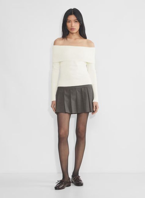 TOPAZ SWEATER | Aritzia Sweater Aritzia, Rush Outfits, Cream Colored Sweater, Prep Style, Off The Shoulder Sweater, Off Shoulder Sweater, Cream Sweater, Outfit Inspo Fall, Soft Yarn