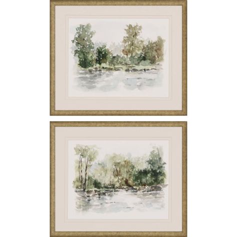 Green Framed Art, Wood Molding, Green Frame, Painting Set, Framed Painting, Gold Wood, Paint Set, Wall Art Sets, Painting Frames