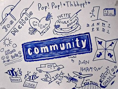 Community Tv Show Tattoo Ideas, Community Icons Tv Show, Community Tattoo Tv Show, Community Poster, Hour Tattoo, Spanish Study, Community Tv Series, Tattoo Tv Shows, Community Tv Show