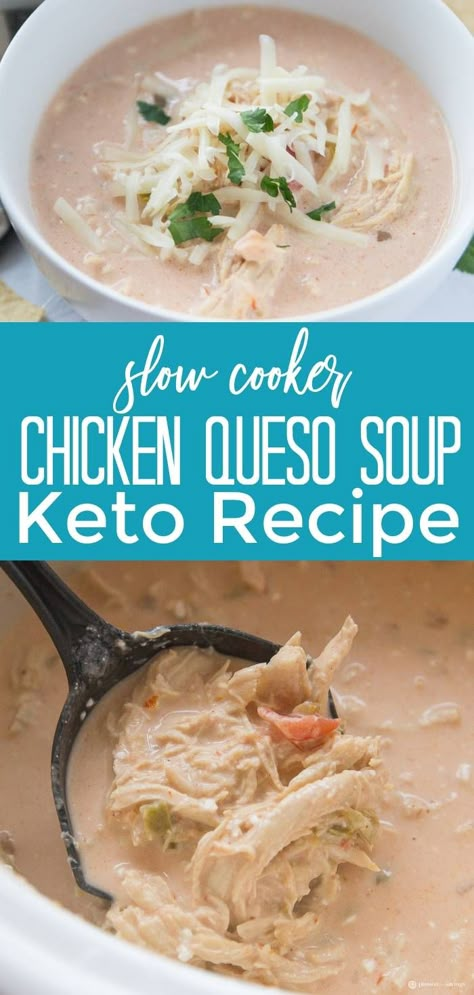 Slow cooker chicken Queso Soup is the new favorite soup in our home currently. A keto friendly soup that is full of chicken, salsa, cheese, and more. #keto #soup #chicken #slowcooker #crockpot #mealplan #easy #affordablemeal #quesosoup Cauliflower Keto Recipes, Queso Soup, Pumpkin Keto, Pumpkin Recipes Keto, Chicken Queso, Keto Cauliflower Recipes, Keto Pumpkin Recipes, Cauliflower Keto, Vegetarian Keto Recipes