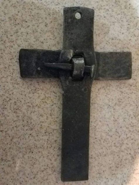 Forged Cross, Power Hammer, Blacksmith Forge, Blacksmith Projects, Forging Metal, Steel Cross, Metal Garden Art, Horse Jewelry, Metal Cross