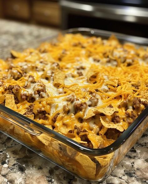 One of our family faves! Everyone always wants seconds! Beef Dorito Casserole 12 Tomatoes, Hamburger Dorito Casserole, Dorito Casserole Hamburger Ground Beef, Dorito Casserole Hamburger, Doritos Casserole, Delicious Casseroles, Cooktop Cove, Dorito Casserole, Ground Beef Casserole Recipes