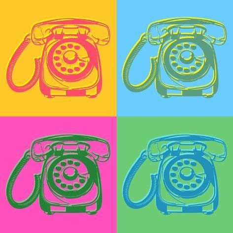 size: 12x12in Art Print: Pop Art Style Retro Phones by asakosakura : Fine Art Retro Phones, Bullet Art, 60s Art, Retro Graphic Design, Timeline Design, Retro Phone, Pop Art Style, Phone Art, Pop Art Wallpaper