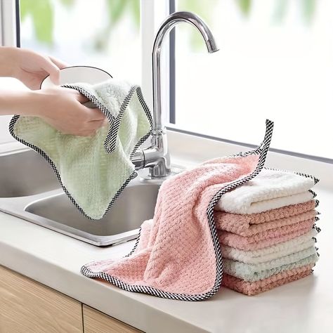 Cocina Aesthetic, Dish Rag, Hand Wipes, Cleaning Rags, Beg Tangan, Kitchen Cleaning Supplies, Rv Parts And Accessories, Microfiber Cleaning Cloths, Kitchen Dishes