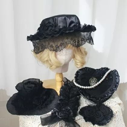 Black Rose Design Gothic Top Hat / Mini Top Hat Top Hat With Bunny Ears, Hat With Bunny Ears, Black Rose Design, Gothic Tops, Mini Top Hat, Bowler Hat, Mini Top, Bunny Ears, Bunny Ear