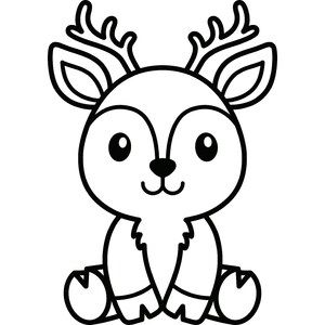 Silhouette Design Store - D-352399 Easy Deer Drawing, Shrinks Dink, Wrist Tattoo Designs, Deer Drawing, Easy Animal Drawings, Cartoon Coloring, Easy Animals, Cute Deer, Doodles Drawings