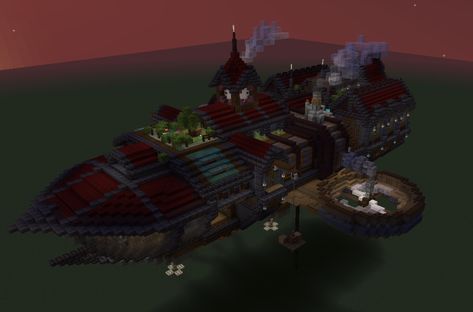 Minecraft Airship, Ship Minecraft, Build Minecraft, Minecraft Steampunk, Air Ship, Steampunk City, Minecraft Construction, Minecraft Stuff, Cool Minecraft