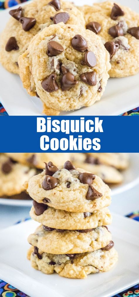 Bisquick Chocolate Chip Cookies Recipes, Bisquick Cookies, Bisquick Chocolate Chip Cookies, Holiday Desert Recipes, Friends Recipes, Bisquick Recipes, Cookie Recipes Homemade, Soft Chocolate Chip Cookies, Recipes Cookies