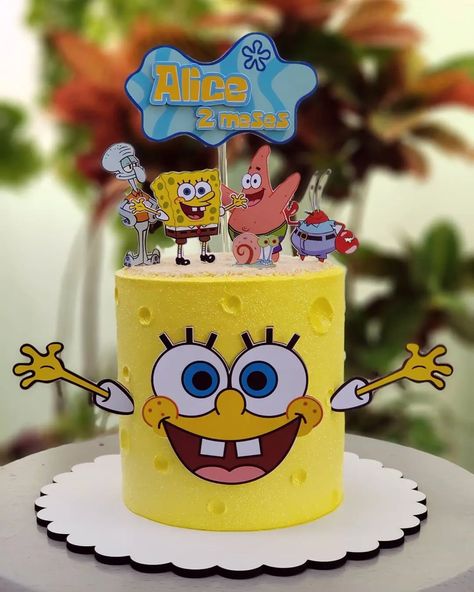 15 Cool & Quirky Spongebob Cake Ideas & Designs Spongebob Themed Birthday, Spongebob Birthday Cake, Cake Designs For Boy, Cake Designs For Kids, Baby Boy Birthday Cake, Spongebob Cake, Spongebob Birthday Party, Mini Torte, Spongebob Birthday