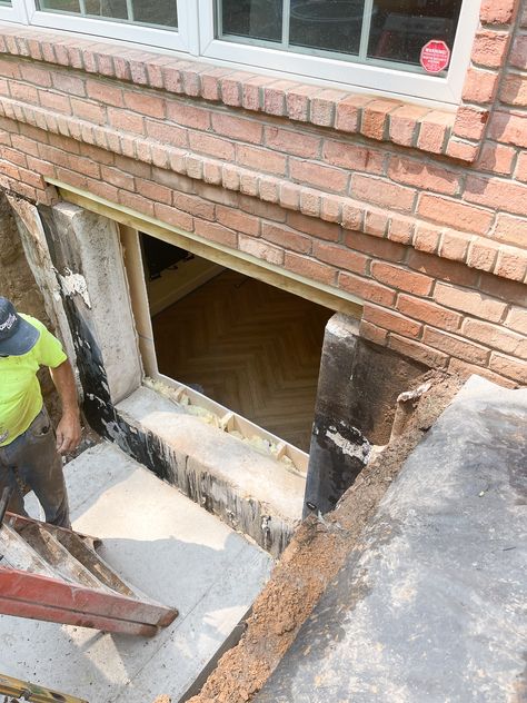 Adding An Egress Window In Our Basement: All The Details Including Cost & Value Added! - Add Window To Basement, Adding Basement Windows, Adding Egress Window To Basement, Adding Windows To Basement, Add Egress To Basement, Egress Window Ideas Basement, Egress Window Ideas, Diy Egress Window, Egress Window Landscaping