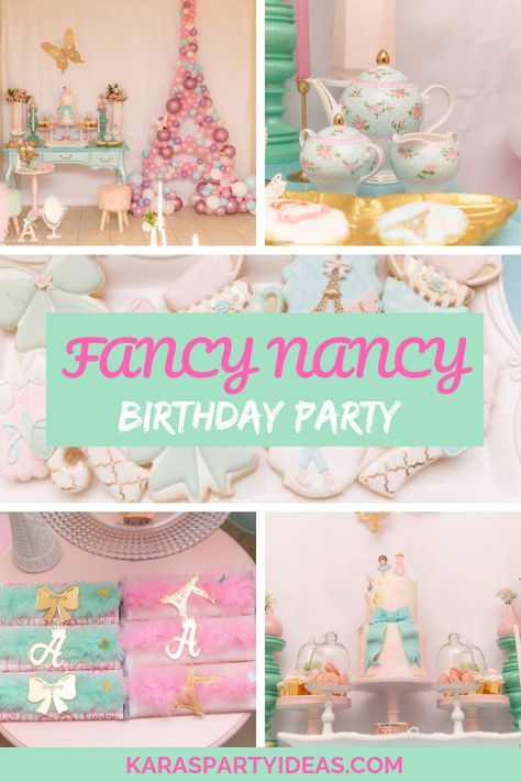 2 Fancy Birthday Theme, Bonjour To 4 Birthday, Two Fancy Birthday Party Girl, Fancy Nancy Cake Ideas, 6 Th Birthday Ideas For Girl, Fancy Nancy Party Ideas, Bonjour To Four Birthday Party, Bonjour To Four Birthday, Two Fancy Birthday Party Ideas