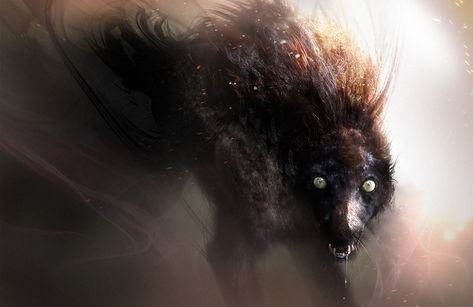 ArtStation - The Silmarillion - Carcharoth, Magdalena Katańska Silmarillion Beren, Morgoth Art, Tolkien Silmarillion, Monster Images, Ring Wraiths, Space Monster, Big Wolf, The Silmarillion, Tolkien Art