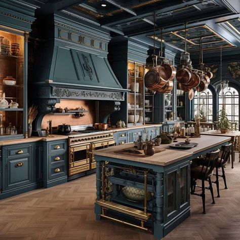 12 Victorian Kitchen Concepts Reimagined for Today's Homes • 333+ Images • [ArtFacade] Modern Gothic Victorian House Interior, Gothic Victorian Kitchen, Fancy Kitchens Dream Homes, Victorian Kitchens, Jim Nabors, Historic Kitchen, Gothic Kitchen, Kitchens Cabinets, Victorian Home Interior