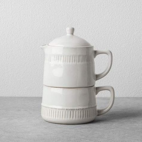 Hearth & Hand with Magnolia Coffee Pot & Mug Set - Cream #ad #coffee #magnolia #hearth&hand #joannagaines #mug #cute Magnolia Kitchen, Hearth And Hand With Magnolia, Stoneware Teapot, Hearth & Hand With Magnolia, Chip And Joanna Gaines, Hearth And Hand, Mug Set, Joanna Gaines, Coffee And Tea Accessories