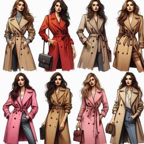 Wardrobe capsule: Trench coats (pop of Colour) Wardrobe Capsule, Trench Coats, Capsule Wardrobe, Trench Coat, Color Pop, Lookbook, Wardrobe, Color